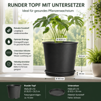 Runder Topf 15 Liter mit Untersetzer